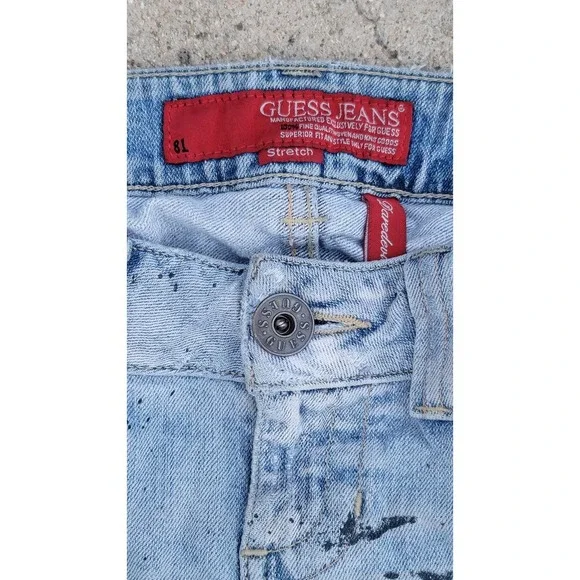 GUESS Jeans Daredevil Bootcut Distressed Reworked Denim Jeans - Picture 9 of 10